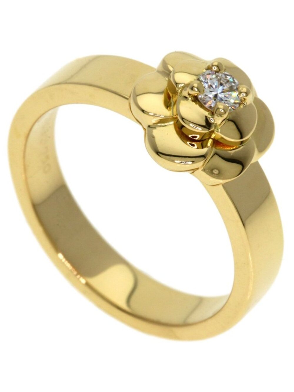 Chanel Camellia Diamond Ring 18K Yellow Gold